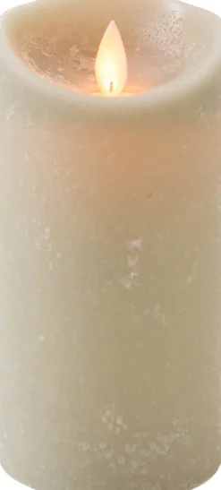 Best LED Kerze 'Rustik' mit Timer D 7,5 H 15 cm grau Led Kerzen