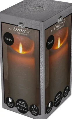 Best LED Kerze 'Rustik' mit Timer D 7,5 H 15 cm grau Led Kerzen