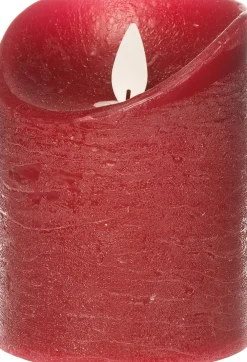 Outlet LED Kerze 'Rustik' mit Timer D 7,5 H 10 cm bordeaux Led Kerzen