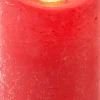 Online LED Kerze 'Rustik' mit Timer D 7,5 H 12,5 cm rot Led Kerzen