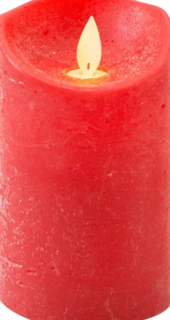 Online LED Kerze 'Rustik' mit Timer D 7,5 H 12,5 cm rot Led Kerzen