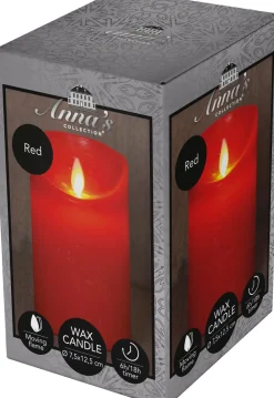 Online LED Kerze 'Rustik' mit Timer D 7,5 H 12,5 cm rot Led Kerzen