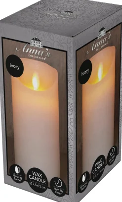 LED Kerze 'Rustik' mit Timer H 15 cm creme Led Kerzen