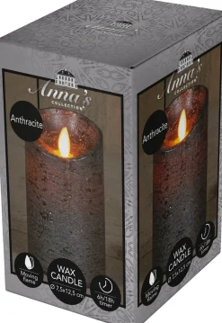 Best LED Kerze 'Rustik' mit Timer 12,5 cm anthrazit Led Kerzen