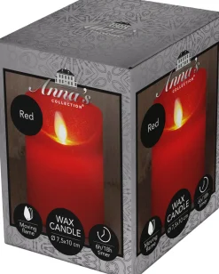 Online LED Kerze 'Rustik' mit Timer D 7,5 H 10 cm rot Led Kerzen