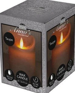 Best LED Kerze 'Rustik' mit Timer D 7,5 H 10 cm grau Led Kerzen