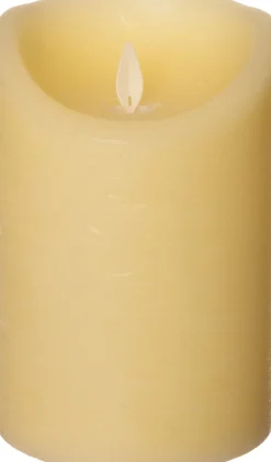 Outlet LED Kerze 'Rustik' mit Timer D 10 H 15 cm gold Led Kerzen