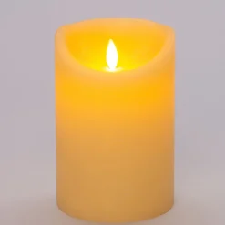 Outlet LED Kerze 'Rustik' mit Timer D 10 H 15 cm gold Led Kerzen