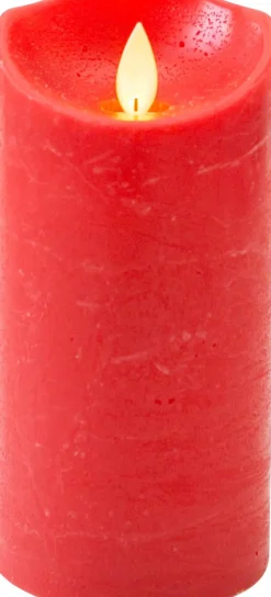 Best LED Kerze 'Rustik' mit Timer D 7,5 H 15 cm rot Led Kerzen