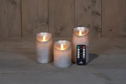 New LED Kerzen 3er-Set mit Fernbedienung silber Led Kerzen