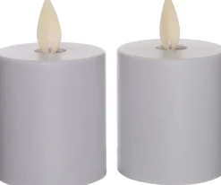 LED Kerzen mit beweglicher Flamme D 4,5 H 8 cm weiß 2 St. Led Kerzen