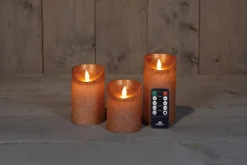 Best LED Kerzen Rustic 3er-Set mit Fernbedienung orange / kupfer Led Kerzen
