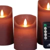 Hot LED Kerzen Rustic 3er-Set mit Fernbedienung alsrosa Led Kerzen
