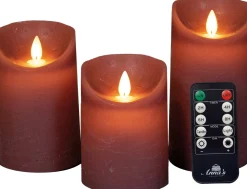 Hot LED Kerzen Rustic 3er-Set mit Fernbedienung alsrosa Led Kerzen