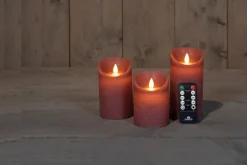 Hot LED Kerzen Rustic 3er-Set mit Fernbedienung alsrosa Led Kerzen
