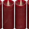 Sale LED Kerzen-Set 4 St. 'Rustik' mit Fernbedienung D 5,2 H 12,5 cm bordeaux Led Kerzen