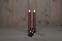 New LED Stabkerzen mit Fernbedienung rosa D 2,5 H 23 cm 2 St. Led Kerzen