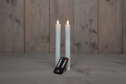 Hot LED Stabkerzen 'Rustik' H 23 cm weiß 2 St. Led Kerzen