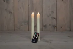 Best LED Stabkerzen 'Rustik' H 23 cm creme 2 St. Led Kerzen