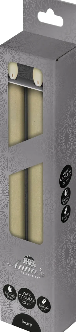 Best LED Stabkerzen 'Rustik' H 23 cm creme 2 St. Led Kerzen