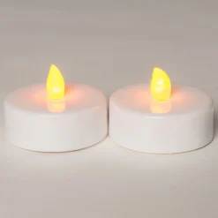 Hot LED Teelichter mit Timer D 7 cm weiß 2 St. Led Kerzen