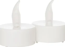 Clearance LED Teelichter mit Timer D 4 cm weiß 2 St. Led Kerzen