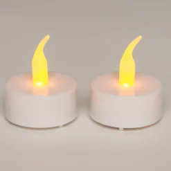 Clearance LED Teelichter mit Timer D 4 cm weiß 2 St. Led Kerzen