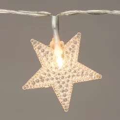 Discount Lichterkette Sterne mit 50 LEDs 10 m warmweiß Motiv-Lichterketten