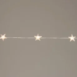 Discount Lichterkette Sterne silber 1m mit 10 LEDs warmweiß Motiv-Lichterketten