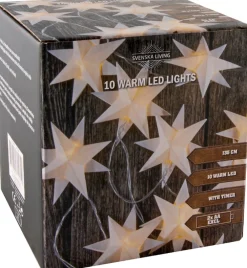 New Lichterkette Sterne weiß mit 10 LEDs warmweiß 1,35 m Motiv-Lichterketten