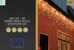 Best Lichtervorhang mit 200 LEDs extra warm 500 cm Eisregen Lichterketten