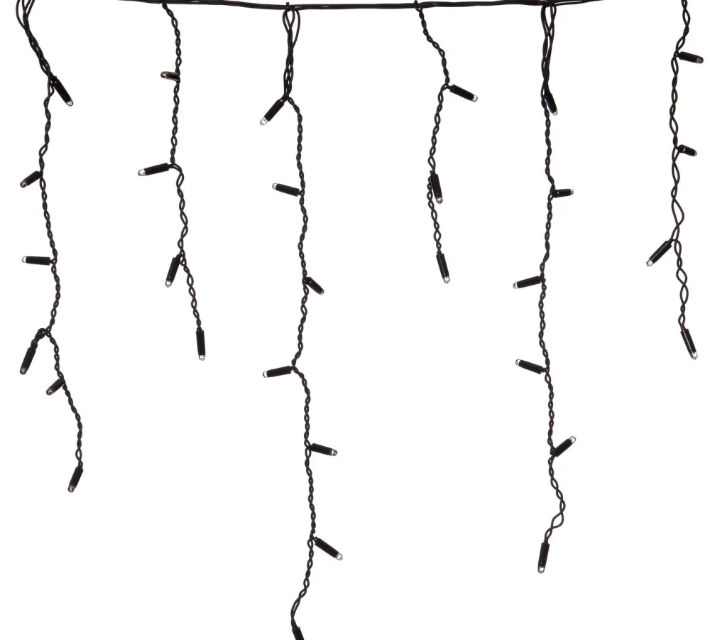 Clearance Lichtervorhang mit 200 LEDs warmweiß 500 x 70 cm Eisregen Lichterketten