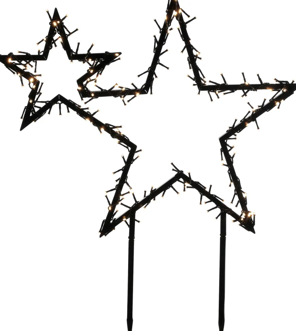 Luca Lighting Gartenstecker Stern schwarz mit 220 LEDs warmweiss 70 x 3 x 82 cm Weihnachtsfiguren (Außen)