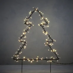 Sale Luca Lighting Gartenstecker Weihnachtsbaum beleuchtet 53 x 1 x 75 cm mit 115 LEDs weiß Weihnachtsfiguren (Außen)