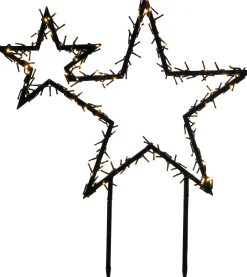 New Luca Lighting Gartenstecker Stern schwarz mit 220 LEDs extra warmweiss 70 x 3 x 82 cm Weihnachtsfiguren (Außen)