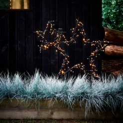 New Luca Lighting Gartenstecker Stern schwarz mit 220 LEDs extra warmweiss 70 x 3 x 82 cm Weihnachtsfiguren (Außen)