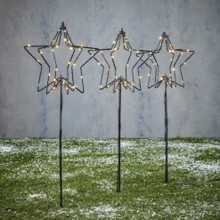 Sale Luca Lighting Gartenstecker Lux Stern mit Beleuchtung D 20 H 60 cm 3 St. Weihnachtsfiguren (Außen)
