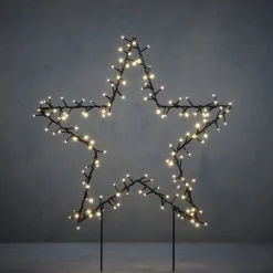 New Luca Lighting Gartenstecker Stern beleuchtet 60 x 1 x 73 cm mit 100 LEDs weiß Weihnachtsfiguren (Außen)