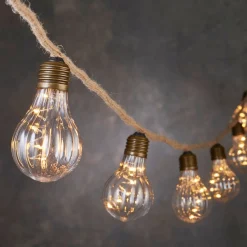 Discount Luca Lighting Glühbirnen-Lichterkette (Seil) 8,15 m mit 10 Birnen und 50 LEDs warmweiß Motiv-Lichterketten