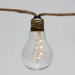 Luca Lighting Glühbirnen-Lichterkette (Seil) 8,15 m mit 10 Birnen (D 6 cm) und 50 LEDs warmweiß Motiv-Lichterketten