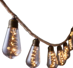 Outlet Luca Lighting Glühbirnen-Lichterkette (Seil) 8,15 m mit 10 Birnen (D 5 cm) und 50 LEDs warmweiß Motiv-Lichterketten