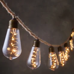 Outlet Luca Lighting Glühbirnen-Lichterkette (Seil) 8,15 m mit 10 Birnen (D 5 cm) und 50 LEDs warmweiß Motiv-Lichterketten