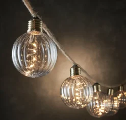 Clearance Luca Lighting Glühbirnen-Lichterkette (Seil) 8,15 m mit 10 Birnen (D 8 cm) und 50 LEDs warmweiß Motiv-Lichterketten