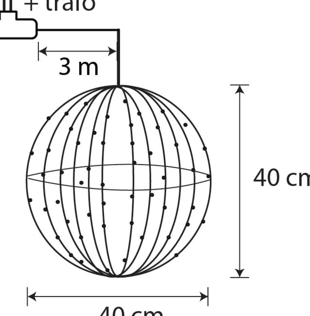 Outlet Luca Lighting Hängelampe Kugel mit 260 LEDs weißes Licht D 40 cm Weihnachtsfiguren (Außen)