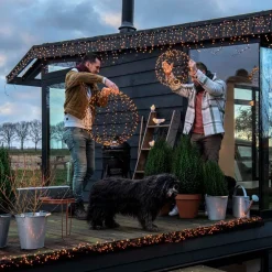 Luca Lighting Hängelampe Kugel mit 320 LEDs warmweiß D 50 cm Weihnachtsfiguren (Außen)