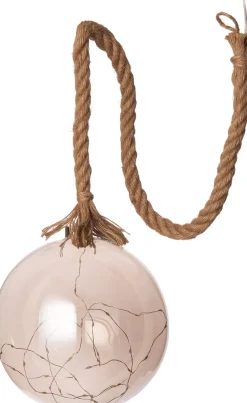 Outlet Luca Lighting Hängelampe Kugel grau mit 40 LEDs warm weiß D 20 H 100 cm Weihnachtsdeko Zum Aufhängen