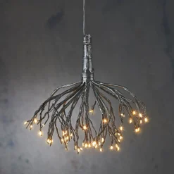 Discount Luca Lighting Hängelampe Lichtkaskade Dandelion mit 63 LEDs weißes Licht D 30 H 21 cm Weihnachtsfiguren (Außen)