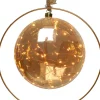 Outlet Lumineo Beleuchtete Kugel im Ring mit LEDs orange D 20 cm Weihnachtsdeko Zum Aufhängen