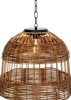 Hot Lumineo LED Solarleuchte naturell D 36 H 32 cm Solar Gartenleuchten|Außenleuchten Hängend