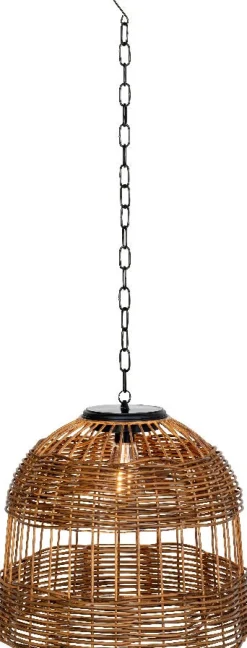 Hot Lumineo LED Solarleuchte naturell D 36 H 32 cm Solar Gartenleuchten|Außenleuchten Hängend